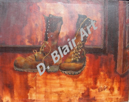 Boots, Acrylic painting